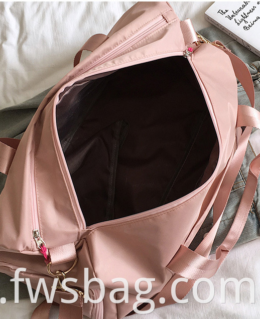 Pink Nylon Independent Shoes Room Custom Dance Club Palestra Necessary Sports Gym Bag With Wet Shoes Compartment3